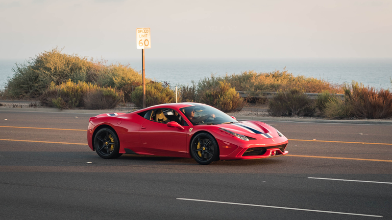 458 Speciale on the Pacific Coast Highway